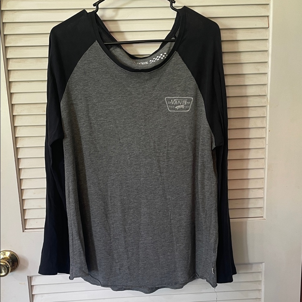 Vans Two-Tone Long Sleeve Shirt - Gray and Black